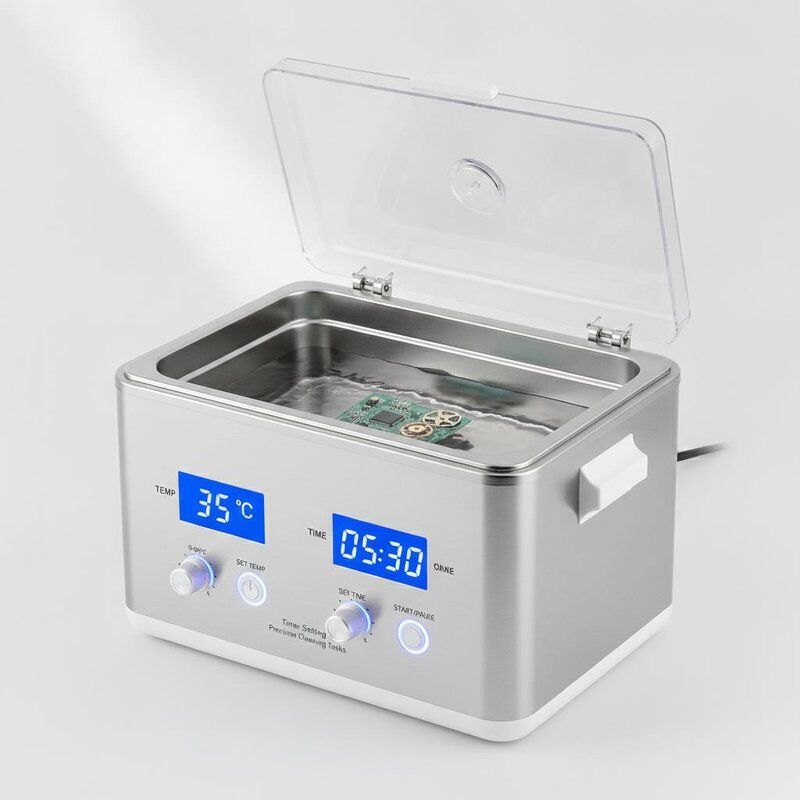 Ajuste de calefacción 0-80 °C Limpiador ultrasónico de mesa con ajuste de temporizador 0-30 minutos Adecuado para tareas de limpieza de precisión